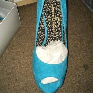 Jessica Simpson Teal Peeptoe Heels